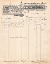 1905 Facture illustrée Maurice Gilbert – Torréfaction de Café – Poitiers (86)