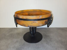 COUPE EN PATE DE VERRE ET FER FORGE SIGNEE LORRAIN