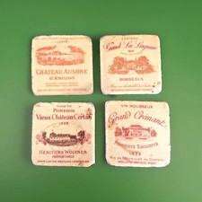 Lot de 4 anciens sous bock grands vins  en marbre