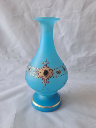 Vase opaline bleu à - vase, en
