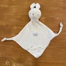 Doudou Sucre D’orge Lapin Plat Bleu Blanc Décor Paisley