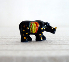 ✨ Fève rhinocéros collection émaux de luxe noir LONGWY  - Série 2011