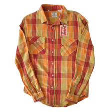 NWT LVC Levi's Vintage Clothing Shorthorn Shirt Deep Orange Check Size XS