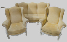 salon de style Louis XV bois hêtre patin à l'antique à cousins . XX siècle.