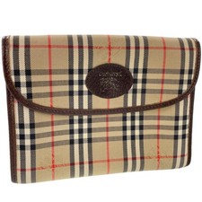 Pochette marron à carreaux