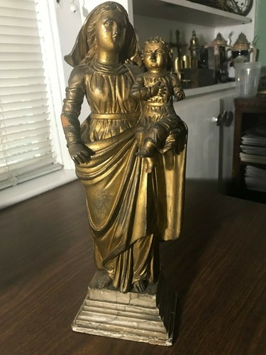 Antique gilded wood religious - gilded,