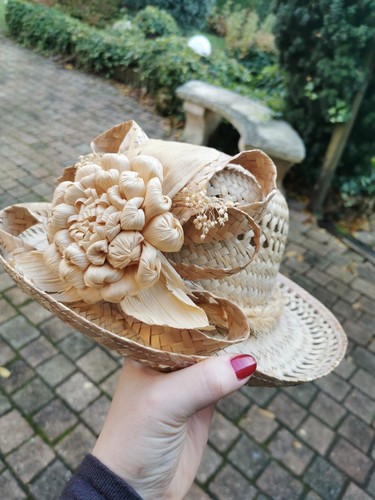 Chapeau paille déco - chapeau, fleurs