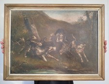 Tableau HST Émile Tesson Chasse À Courre XIX ème Jean François Millet 