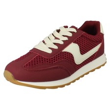 Baskets Décontractées À Lacets Pour Femmes Elle Sport Burgundy Red F7R359