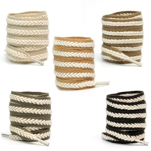 Paires lacets plat tressés - paires,