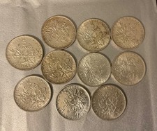 5 FRANCS 1960 1962 62 63 64 65 66 67 68 69  LOT SEMEUSE LOT MONNAIES EN ARGENT.