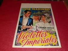 CINEMA AFFICHE ORIGINALE BELGE - VIOLETTES IMPERIALES LUIS MARIANO 1952
