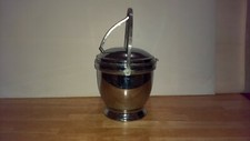 Keystone Ware Chrome Plated on Copper Swing Handle Ice Bucket with Pyrex Lining.