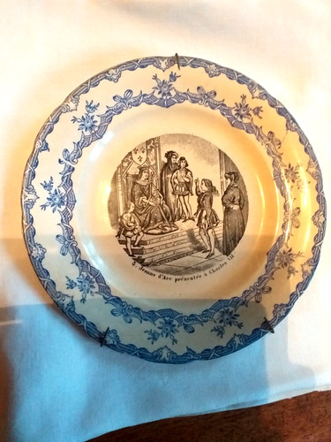 Ancienne assiette parlante b - h,