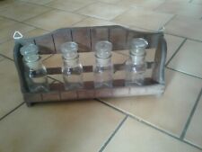 Étagère murale de cuisine  pour epices avec 4 flacons - vintage 70's