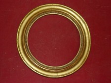 Cadre Rond, époque 19ème, En Bois Doré.