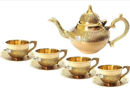 Brass kettle serving set - kettle,