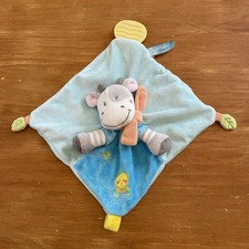 DOUDOU PLAT BébéRêve CHEVAL Vache ZEBRE Gris BLEU ORANGE OISEAU JAUNE Dentition