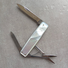 Couteau Onglier ISSARD INOX en vraie NACRE, comme NEUF !