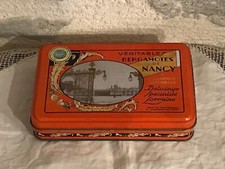 Boîte publicitaire en tôle, « Véritables Bergamotes de NANCY »