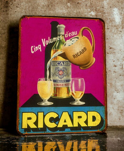 Plaque métal ricard servir - plaque,