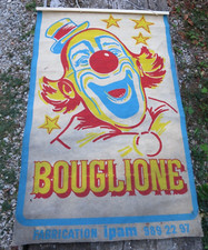 CIRQUE BOUGLIONE portrait d'un clown affiche sur tissu
