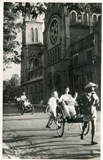 VIETNAM SAIGON Place Pigneau de Behaine Soldat Guerre Indochine écrit