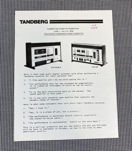 Tandberg cassettes models - cassettes,