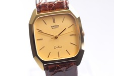 [NEAR MINT] Montre Homme Vintage Seiko Dolce 5931-5300 Quartz Suare Gold...