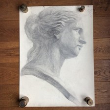 Grand Dessin Tête de Statue