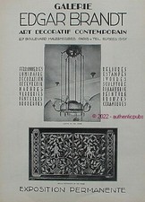 PUBLICITE EDGAR BRANDT GALERIE