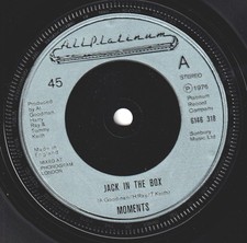 Moments (70's Group) Jack In the Box 7" vinyl UK All Platinum 1976 silver