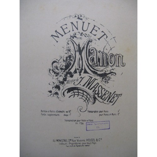 Massenet jules menuet - de, manon