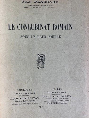 Plassard jean concubinat - plassard,,