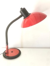 Lampe de bureau vintage métal rouge et noire aluminor