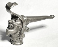 Ancien Pommeau de canne tête de ménestrel en bronze.