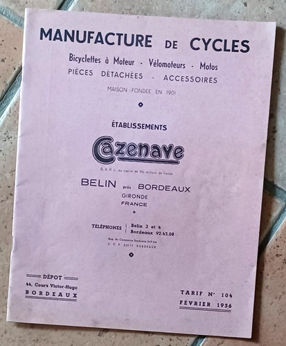 Ancien catalogue cycles - ancien,