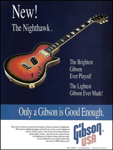 1993 gibson nighthawk sunburst - gibson,