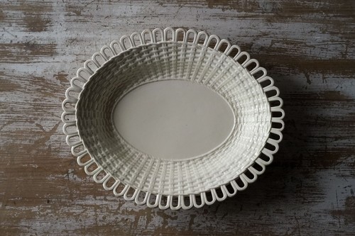 Plat ovale corbeille - ancien, en