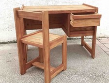 Bureau et sa chaise pieds traineau style brutaliste Années 70