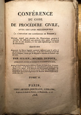 1808*CONFERENCE DU CODE DE PROCEDURE CIVILE AVEC LOIS PRECEDENTES NAPOLEON LIVRE