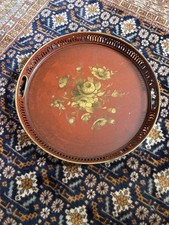 PLATEAU TÔLE PEINTE STYLE NAPOLÉON III PLAT PLATEAU MÉTAL 