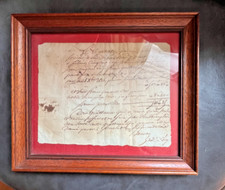 ancienne lettre quittance de loyer 1827 encadrée