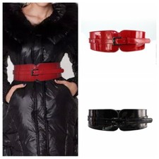Ceinture En Cuir Verni Pour Femmes Avec Boucle Cintrée Pour Robe Manteau
