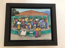Tableau Haïtien de Yordan Dabady / Le Concert / Huile sur toile signée 41x51 cm