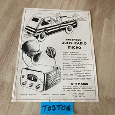 Autoradio Micro Morin prospectus ancien collection publicité