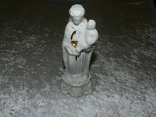 Art religieux statuette globe Vierge à l'Enfant porcelaine de Paris 19 è siècle