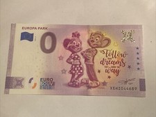 BILLET TOURISTIQUE 0 EURO ZÉRO EURO EUROPA PARK 2020 ANNIVERSARY