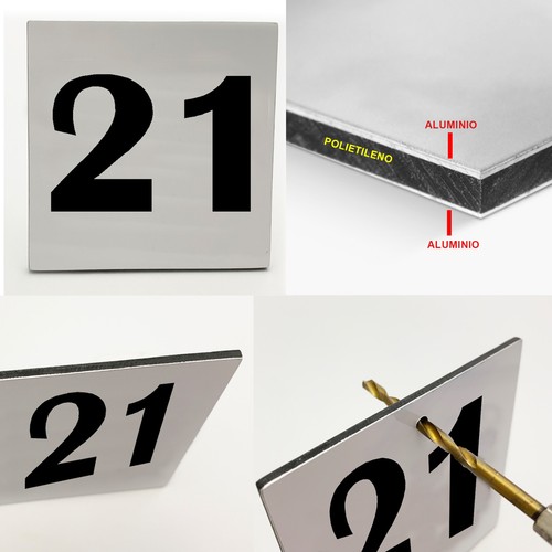 Numéro plaque aluminium 3 - aluminium,