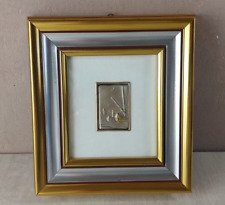 Ancien tableau, plaque en argent 925 en relief, Italy